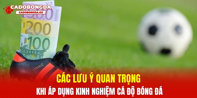 Các lưu ý quan trọng khi áp dụng kinh nghiệm cá độ bóng đá